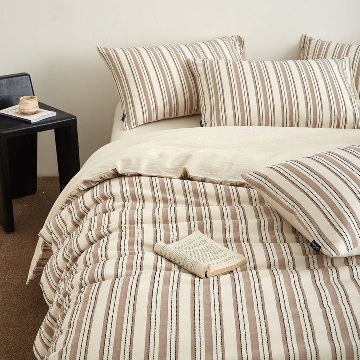 Striped Linen-Cotton Duvet Cover Set