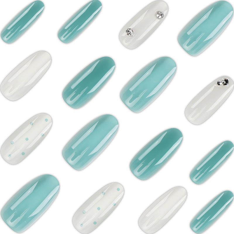 Artistic Press-On Nail Design with 3D Accents Stornfield