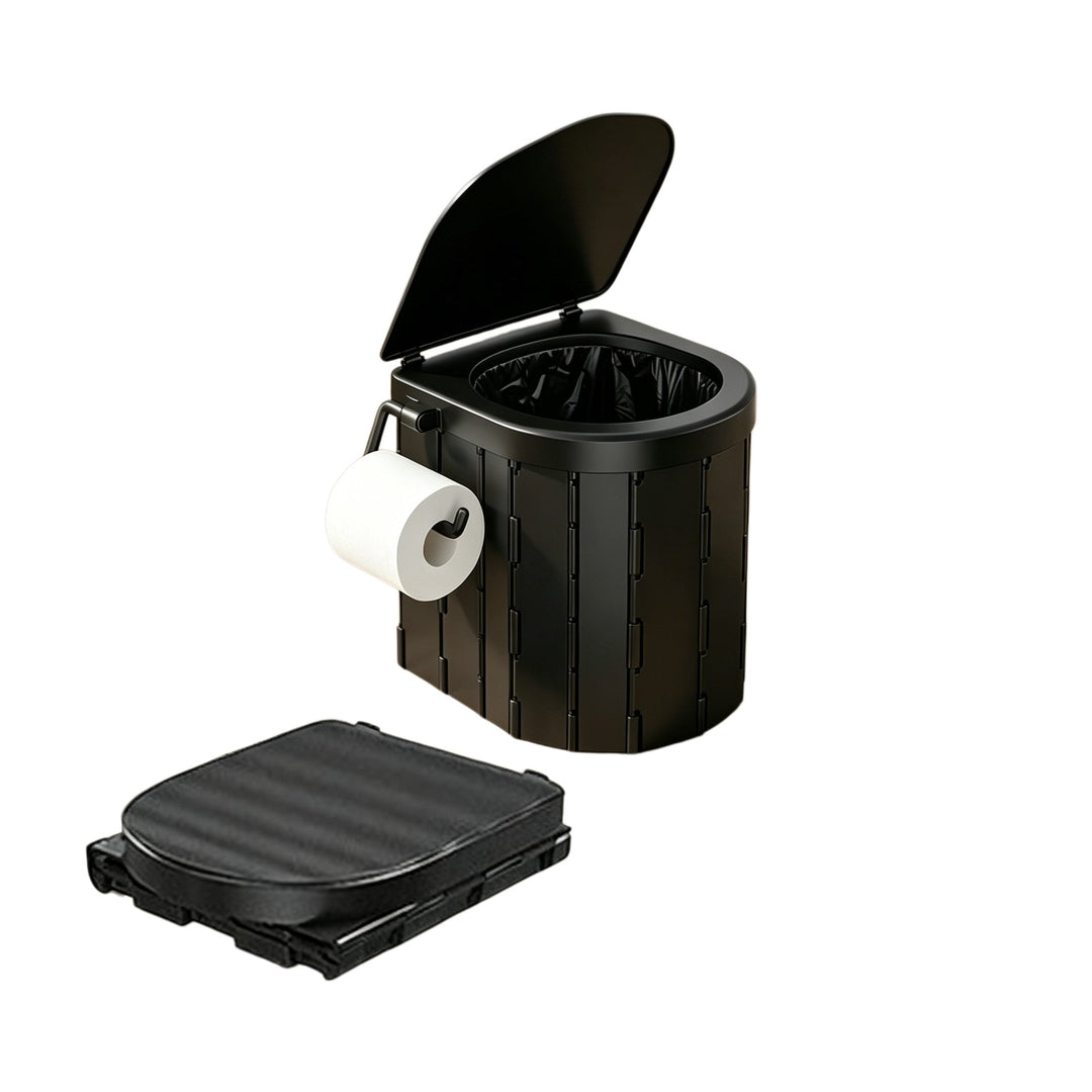 Portable pop-up privacy tent and collapsible camping toilet kit with full accessory set Stornfield