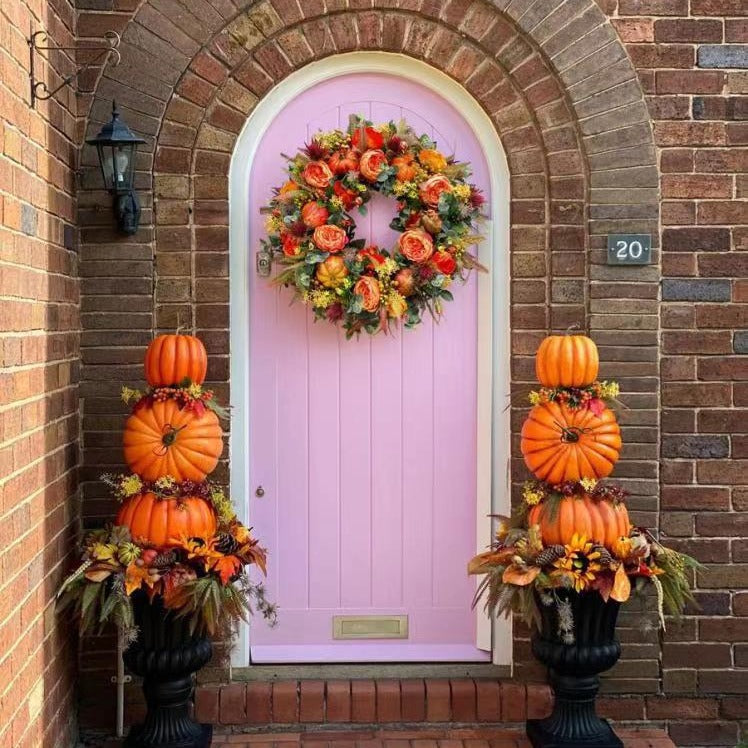 Autumn Floral Pumpkin Wreath