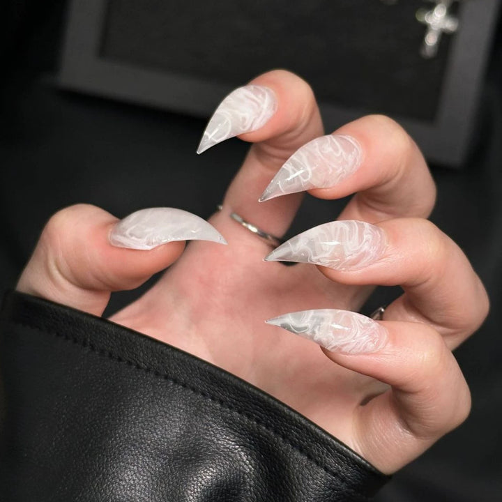 Stiletto Press-On Nail Enhancements with Gem Accents