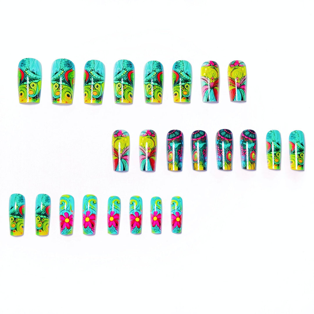 Creative Art Nails with Glowing Flower Design Stornfield