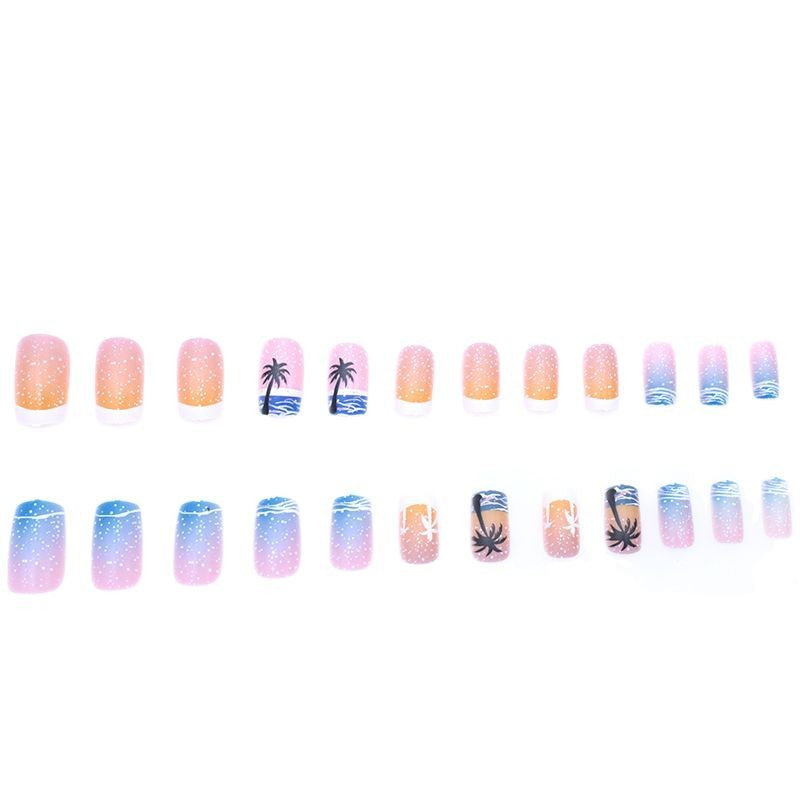 Artistic Summer-Themed Acrylic Nail Design Stornfield