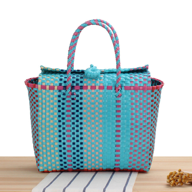 Trendy shopping bag made of handwoven material with playful details Stornfield