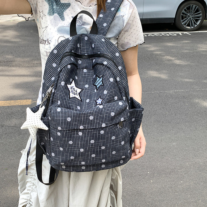 Stylish Practical Grid-Patterned Backpack Stornfield