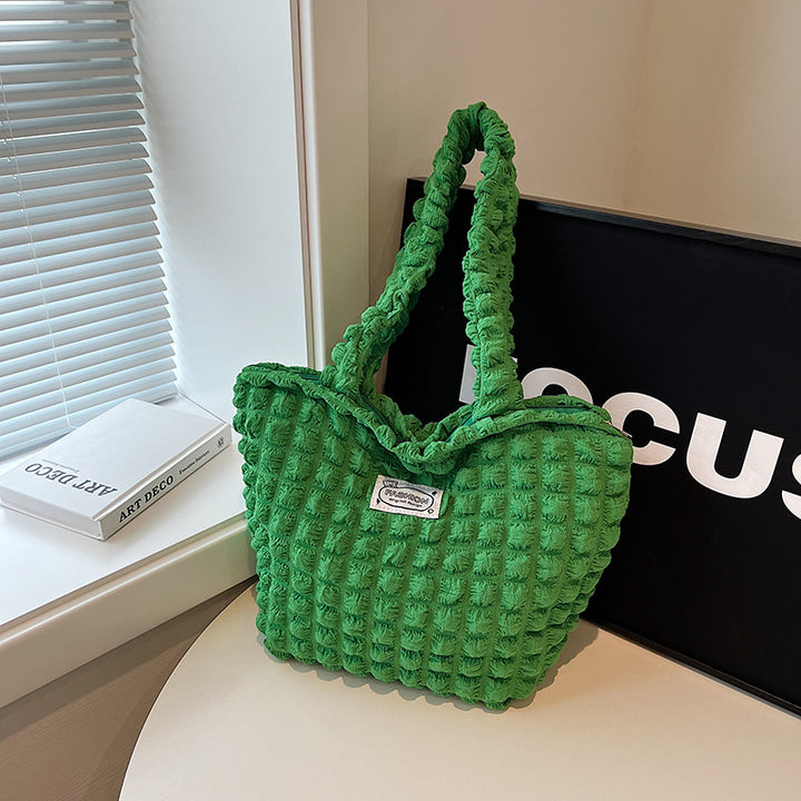 Textured Fabric Shoulder Bag