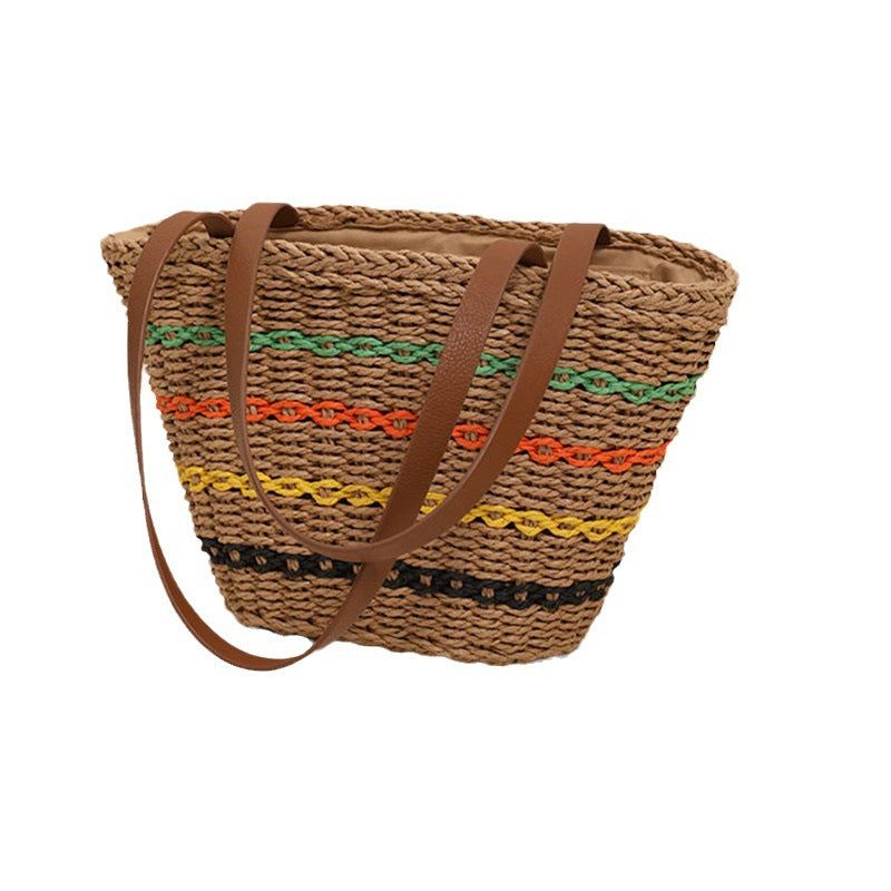 Trendy Straw Bag with Colorful Details Stornfield