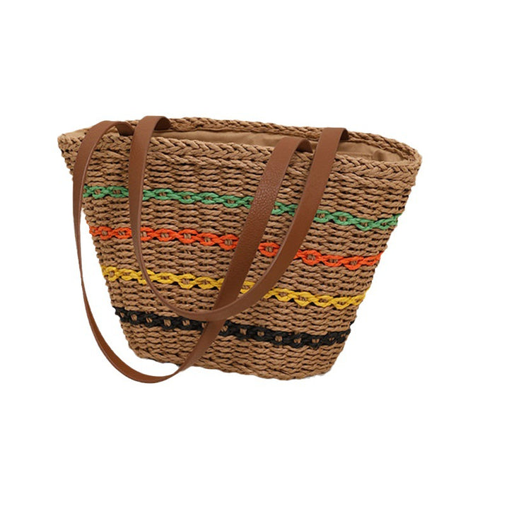 Trendy Straw Bag with Colorful Details Stornfield
