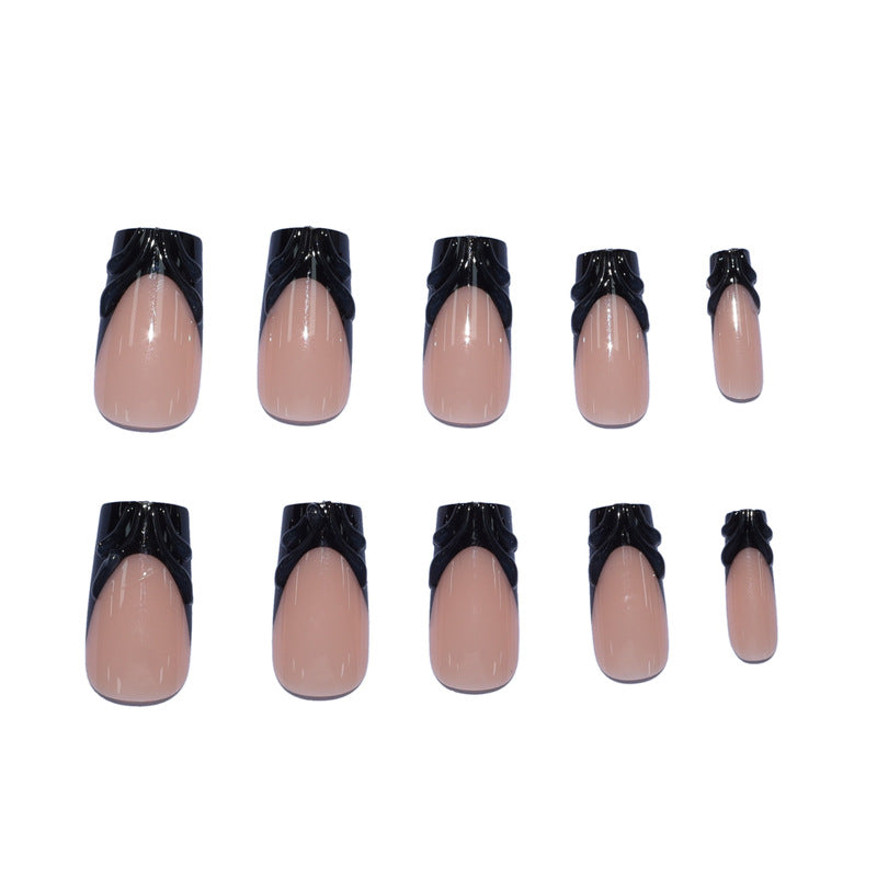 Premium Artificial Nails with Elegant Ribbons Stornfield