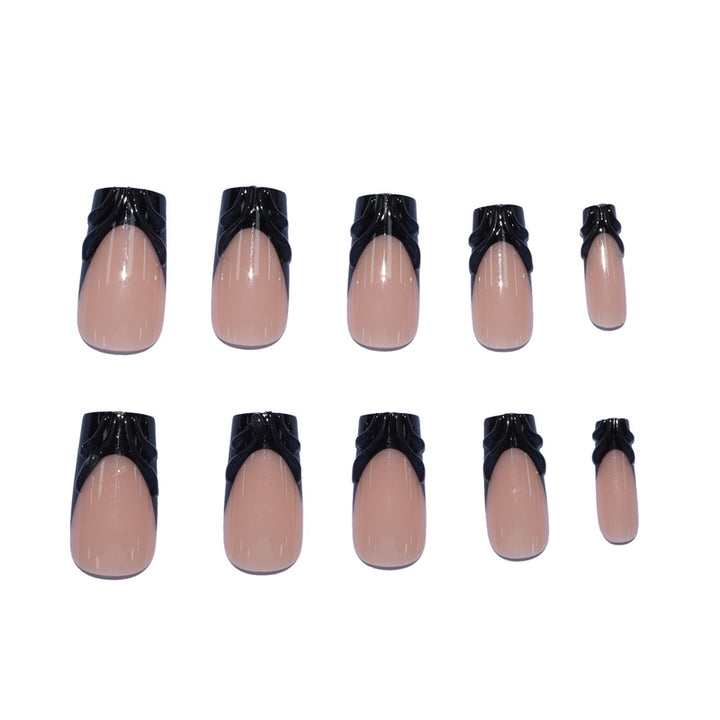 Premium Artificial Nails with Elegant Ribbons Stornfield