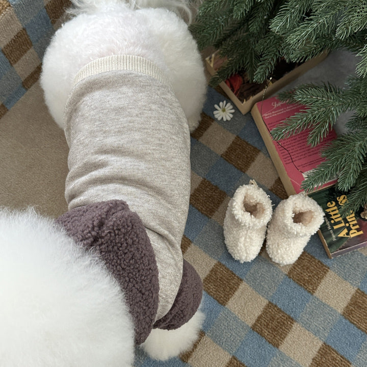 Sherpa Lined Hoodie Dog Sweater with Removable Plush Booties