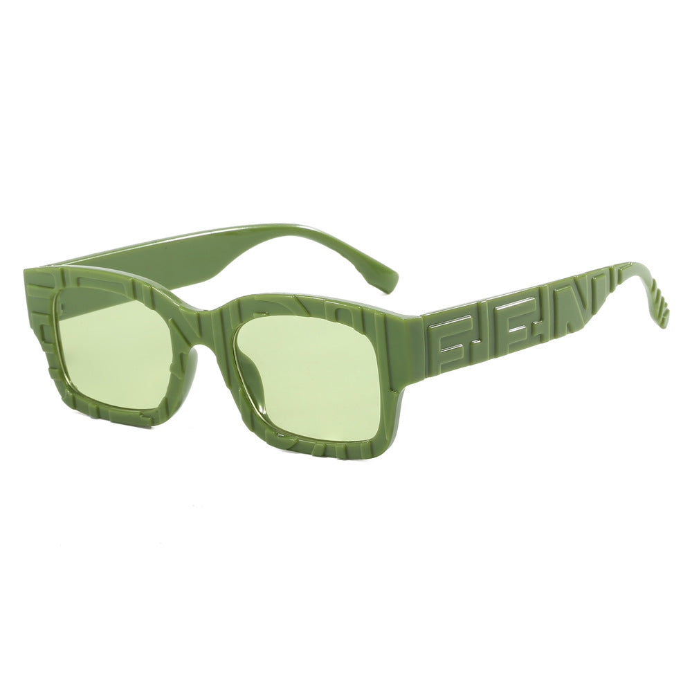Women's fashionable square sunglasses with textured frame and UV protection Stornfield