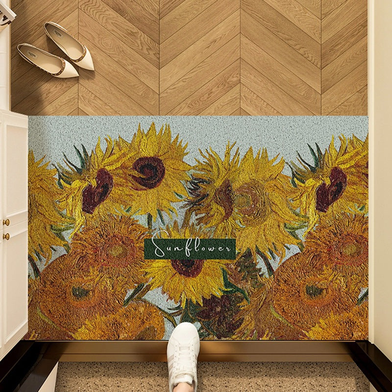 Artistic Sunflower Door Mat