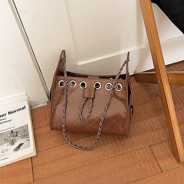 Quilted Chain Handle Handbag
