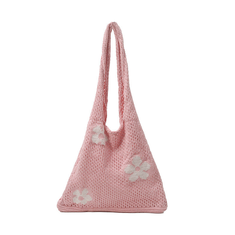 Artistic Crochet Floral Tote Bag