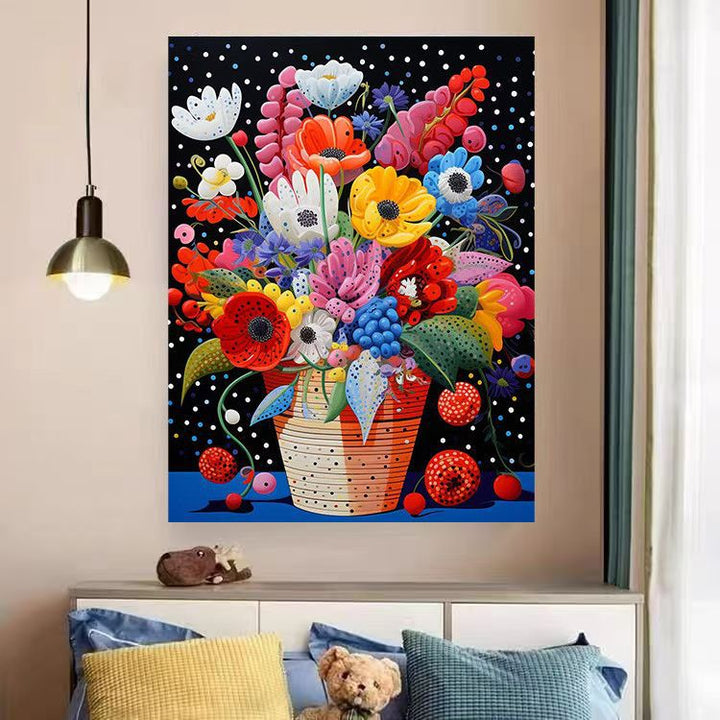 Vibrant Floral Landscape Canvas Art Print Stornfield