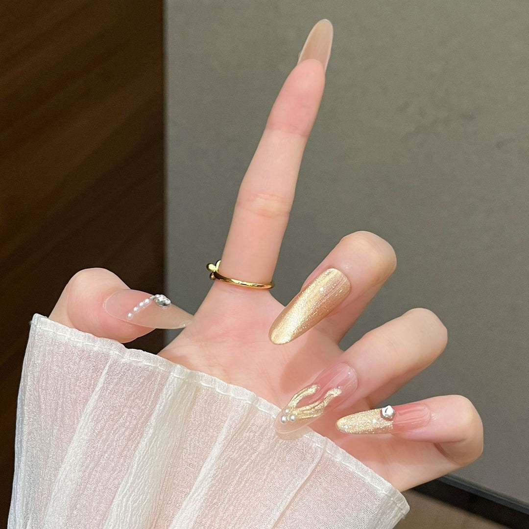 Decorative Crystal-Embellished Press-On Nail Art Stornfield