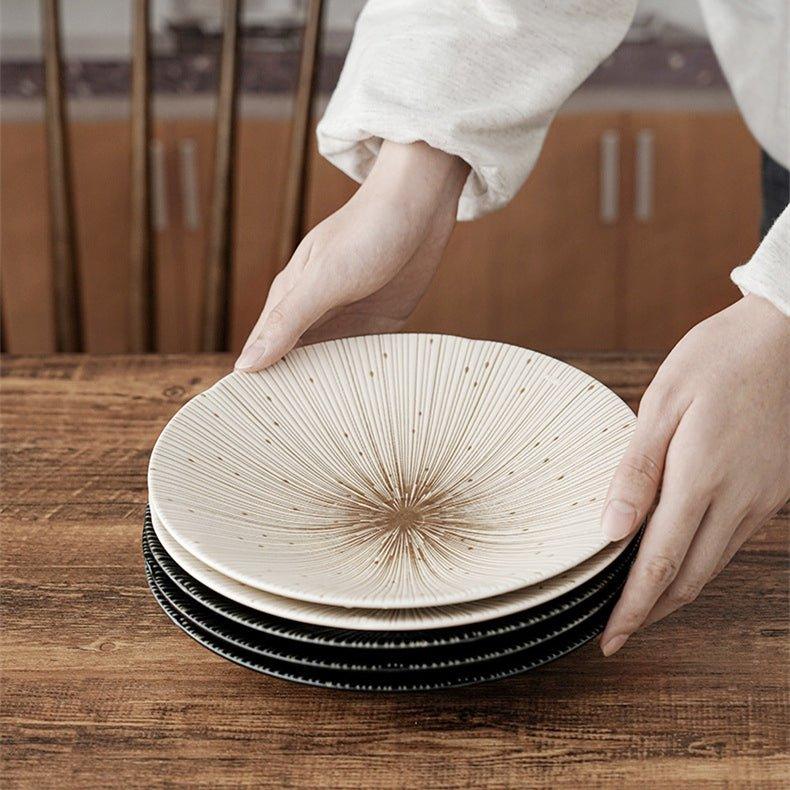 Handcrafted Japanese Mino Ware Ceramic Wrinkled Plates | Stornfield