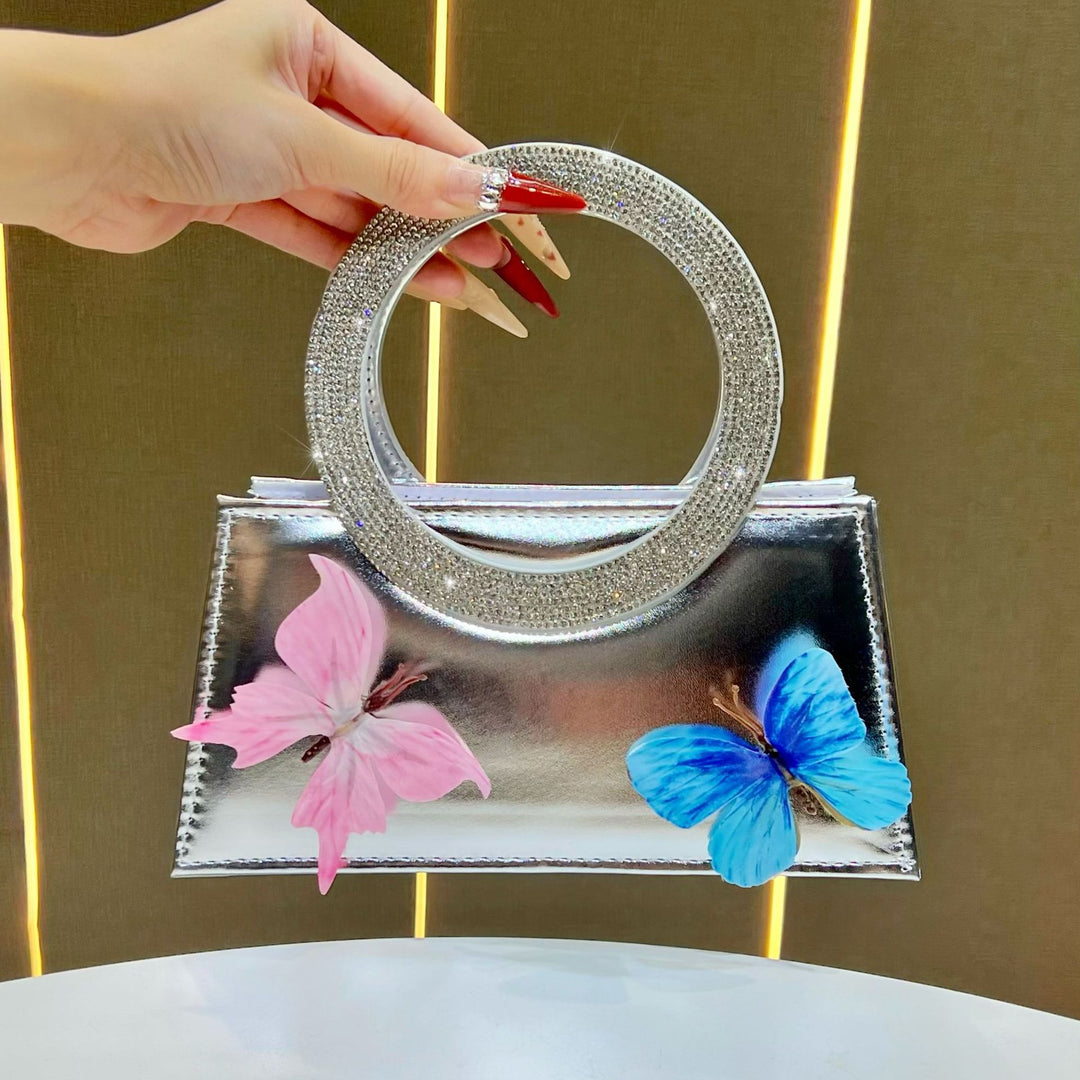 Artistic Butterfly Embellished Handbag