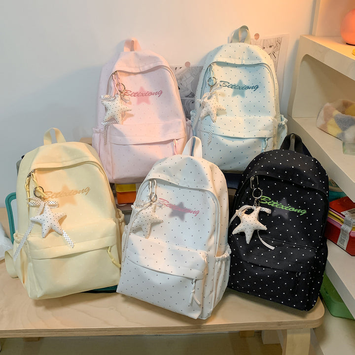 Charming Polka Dot Casual Backpack Stornfield