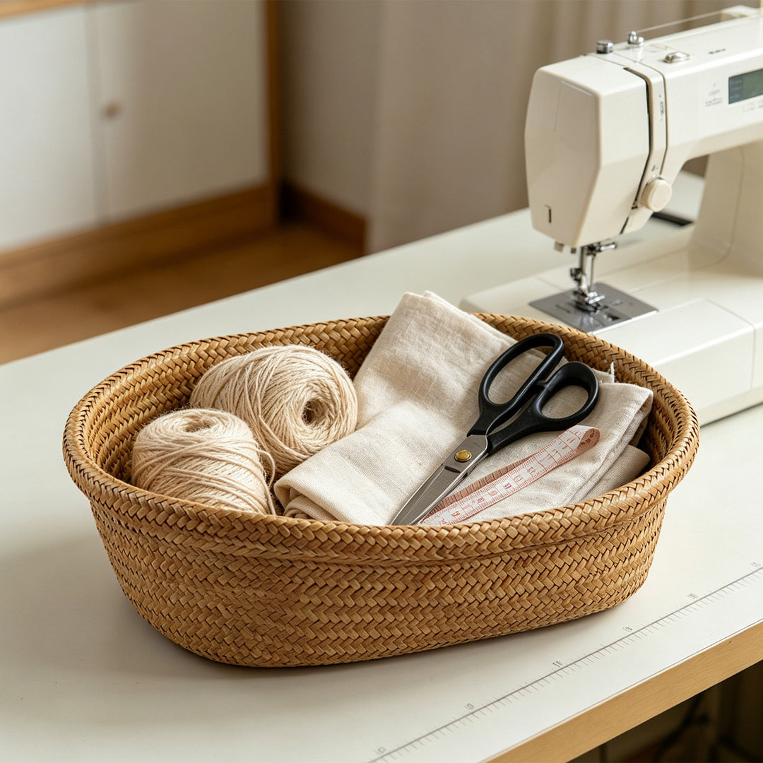 Unisex Oval Storage Basket made of Woven Natural Material Stornfield