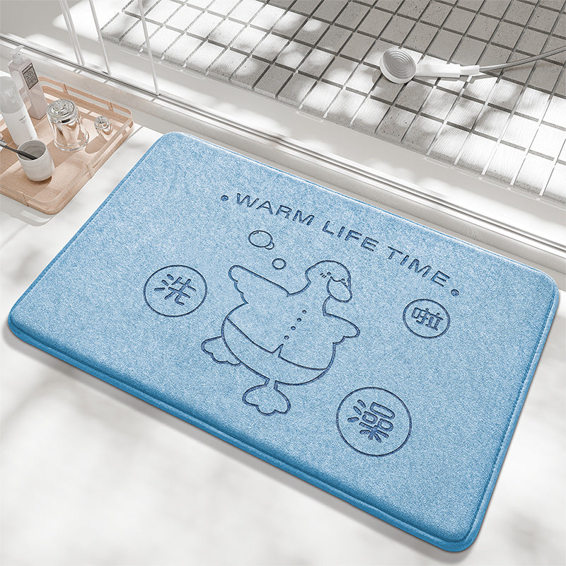 Playful Bunny Design Bath Mat Stornfield