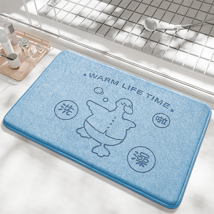 Playful Bunny Design Bath Mat Stornfield