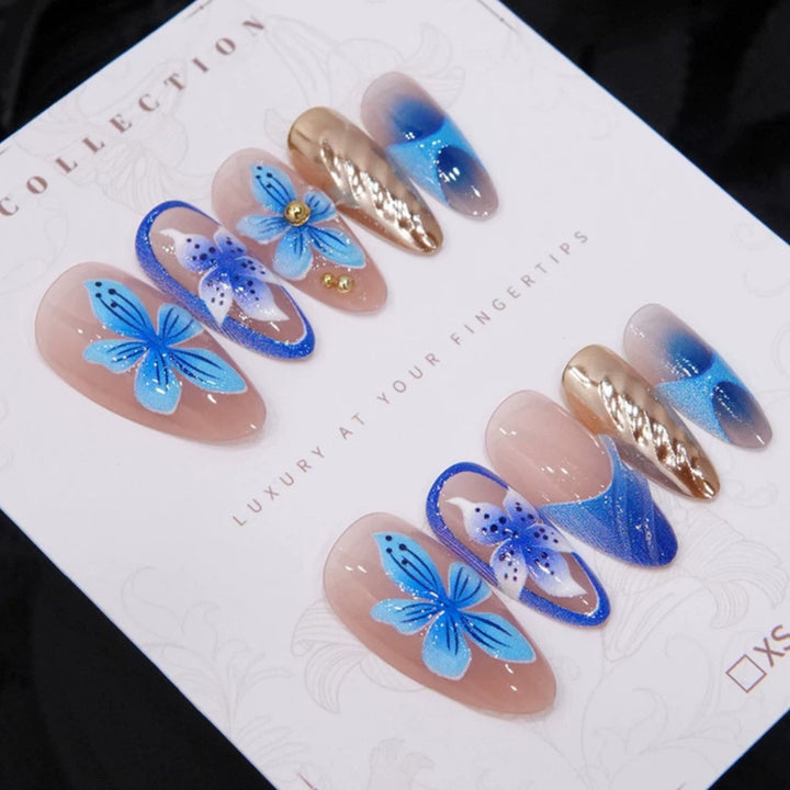 Artistic Floral Press-On Nail Set