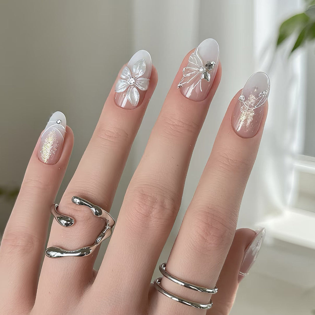 Elegant Floral Press-On Nail Set Stornfield 1790636554
