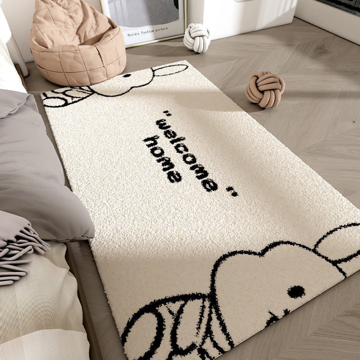 Plush Bunny-Themed Area Rug