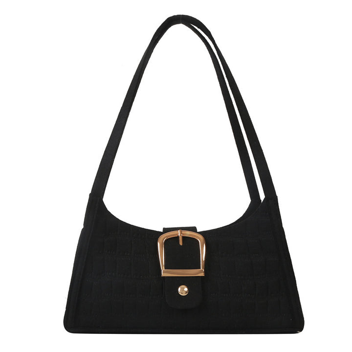 Crocodile-Patterned Handbag with Buckle Detail