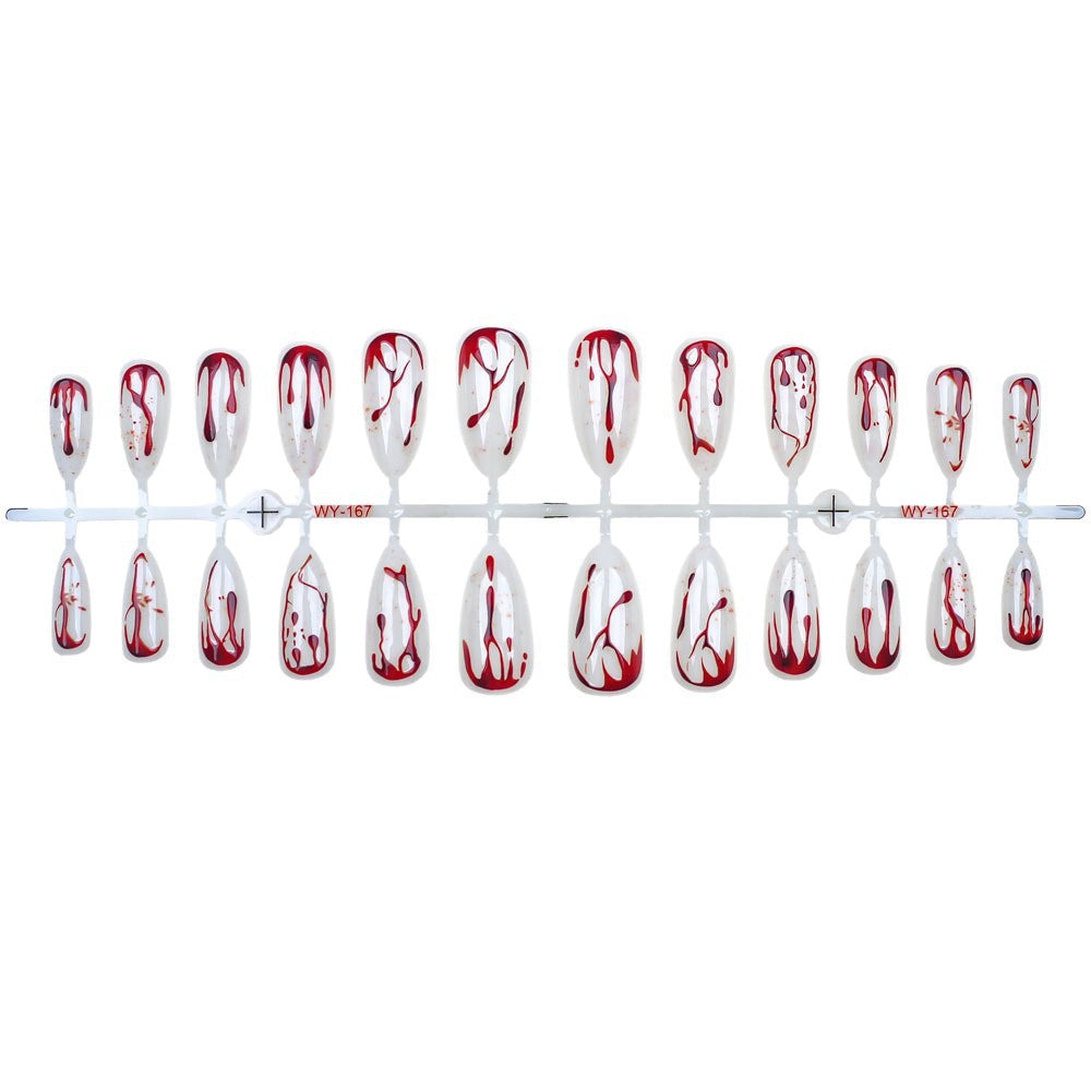 Artistic Abstract Blood-Splattered Press-On Nails Stornfield