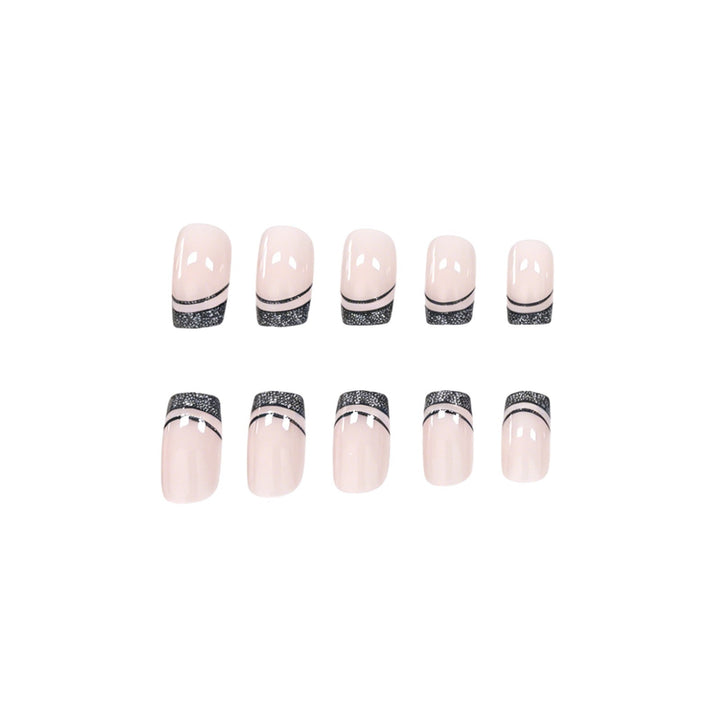Elegant Glittery French Tip Nail Art Stornfield