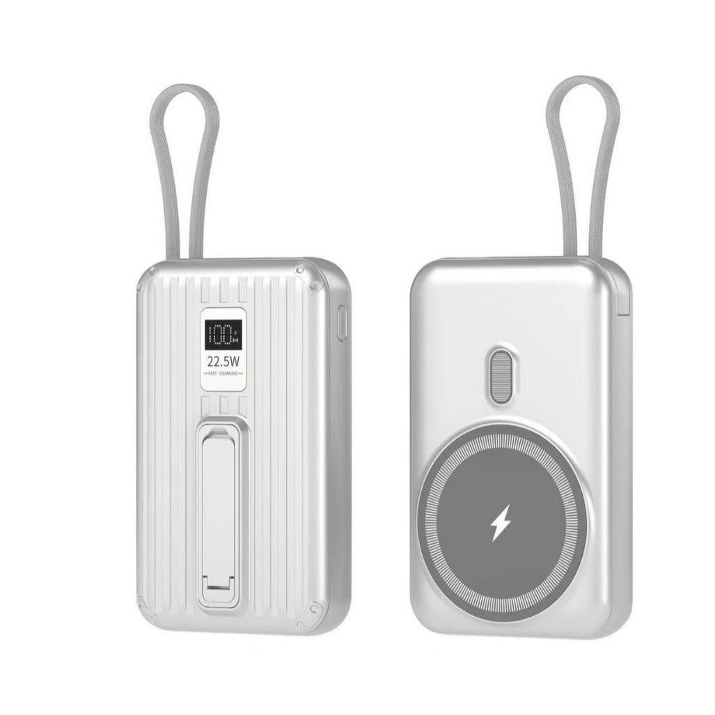 Portable power bank with integrated magnetic charger and digital display Stornfield