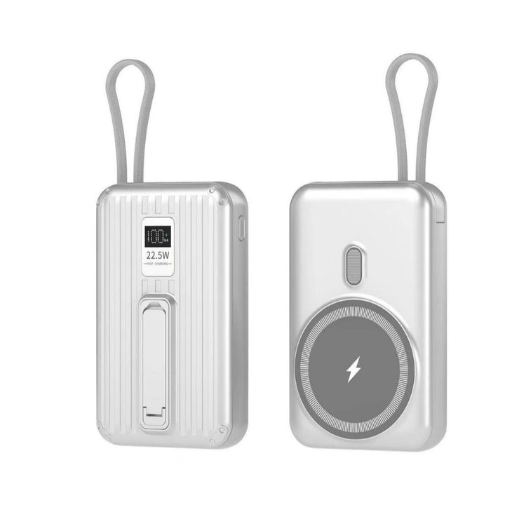 Portable power bank with integrated magnetic charger and digital display Stornfield