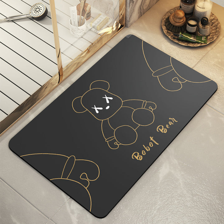 Cozy Cartoon-Printed Bath Mat