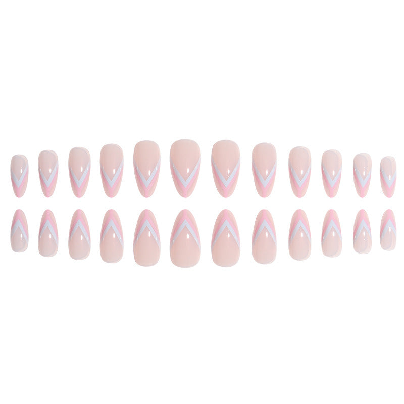 Elegant Geometric Press-On Nail Art Set Stornfield