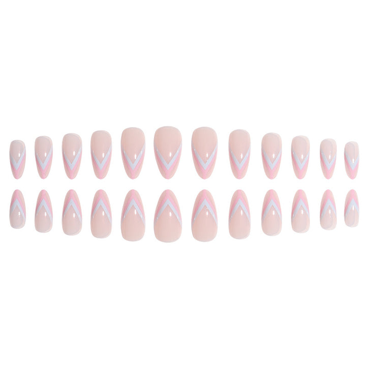 Elegant Geometric Press-On Nail Art Set Stornfield