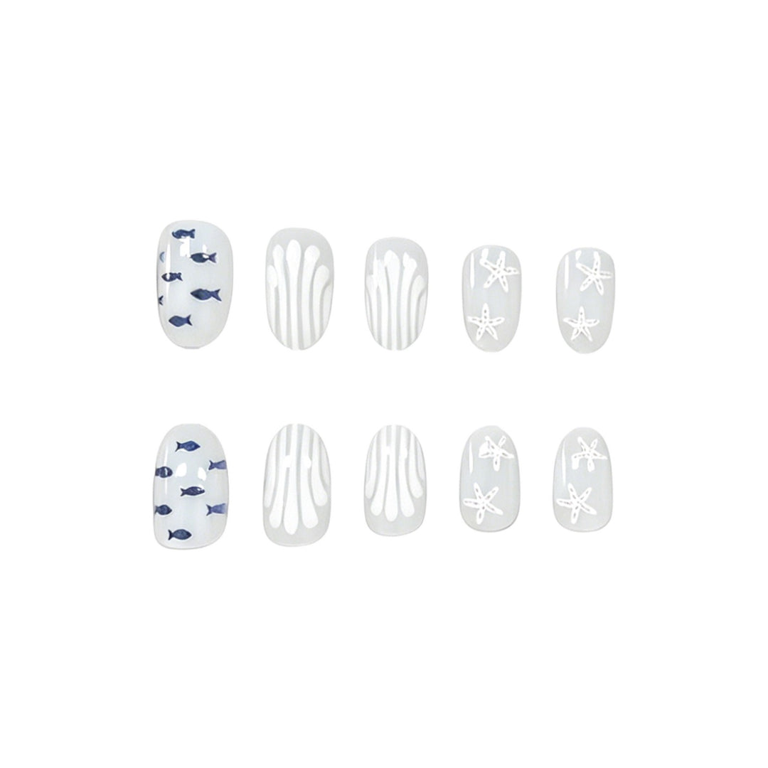 Artistic Marine-Themed Nail Art Stornfield