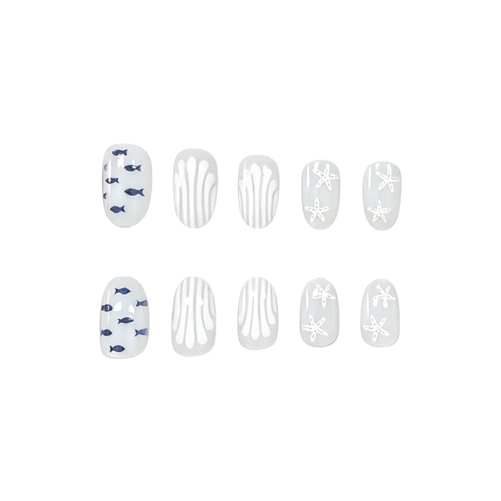Artistic Marine-Themed Nail Art Stornfield