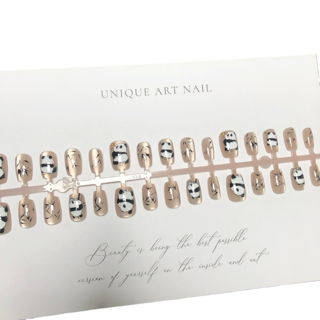 Panda-Themed Artistic Press-On Nail Set