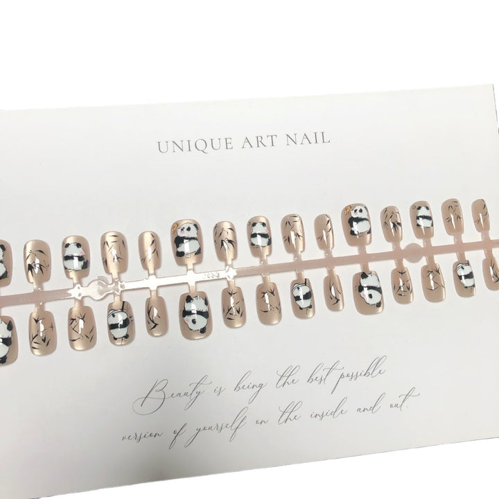 Panda-Themed Artistic Press-On Nail Set