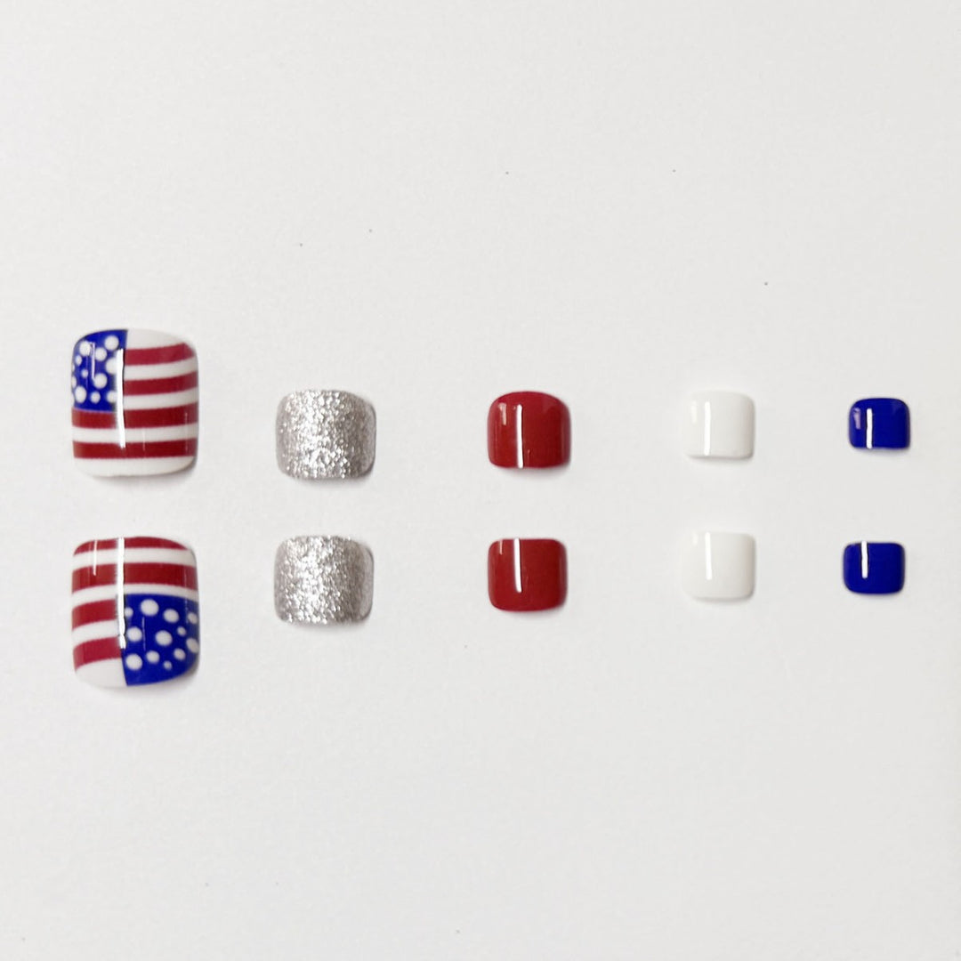 Artistic Independence Day Press-On Toenails Stornfield