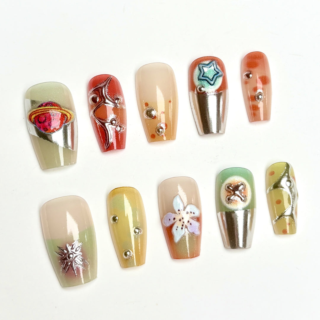 Premium Decorative Press-On Nail Set 1790745880
