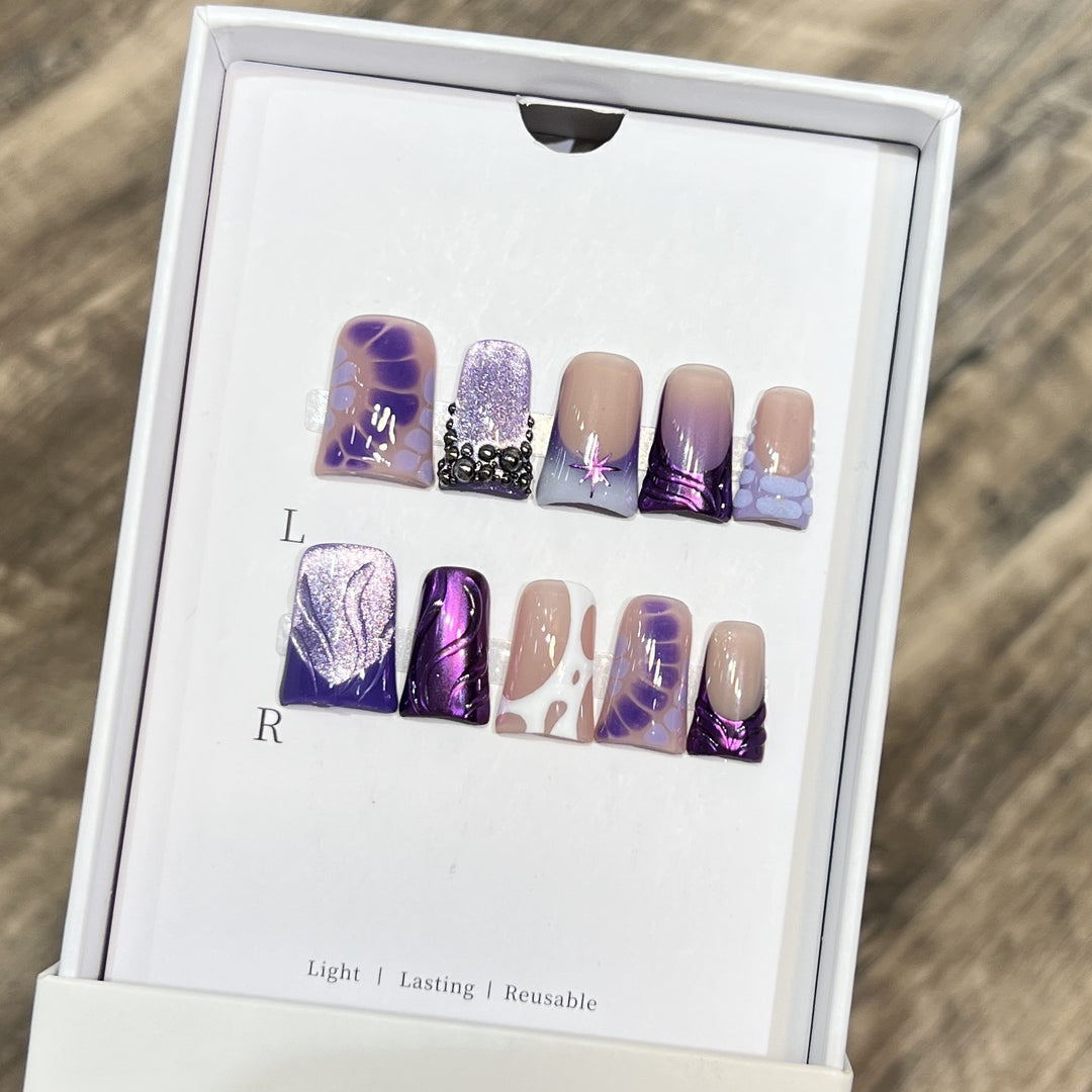 Playful Cartoon-Themed Press-On Nail Set Stornfield