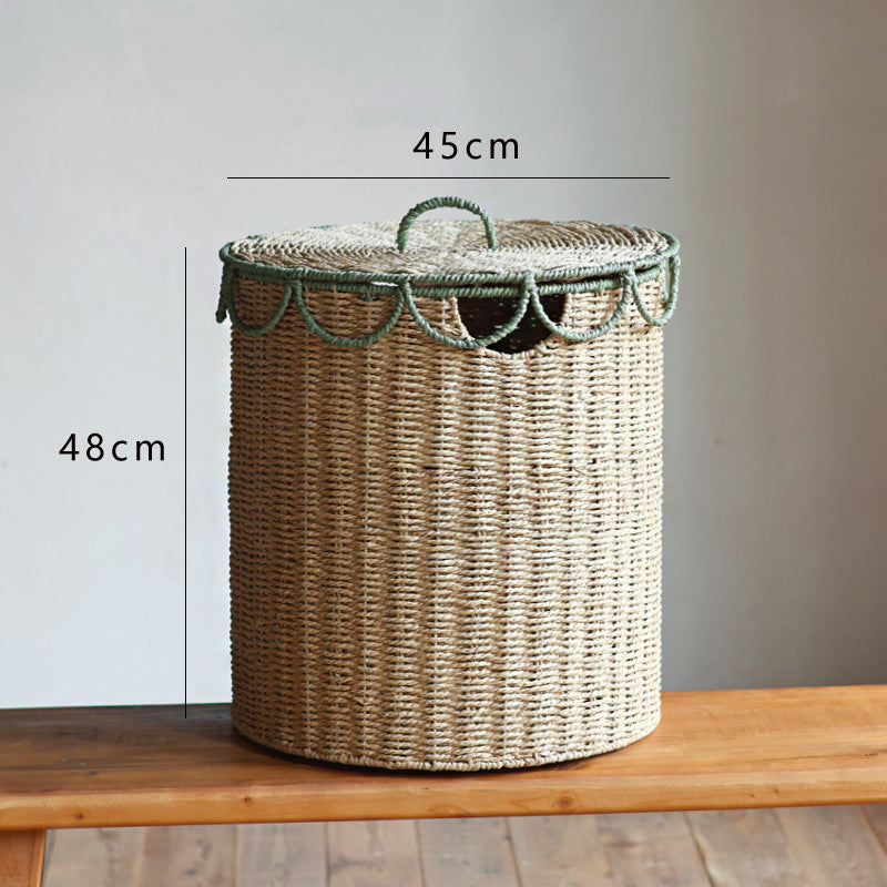 Handmade storage basket with lid Stornfield