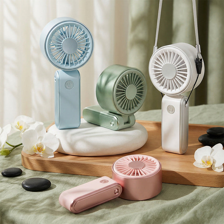 Cooling portable handheld bear-ear mini fan with adjustable tilt USB rechargeable desktop stand Stornfield