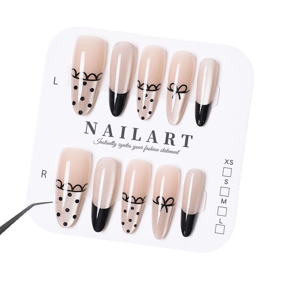 Stylish Press-On Nail Set with Artistic Patterns Stornfield