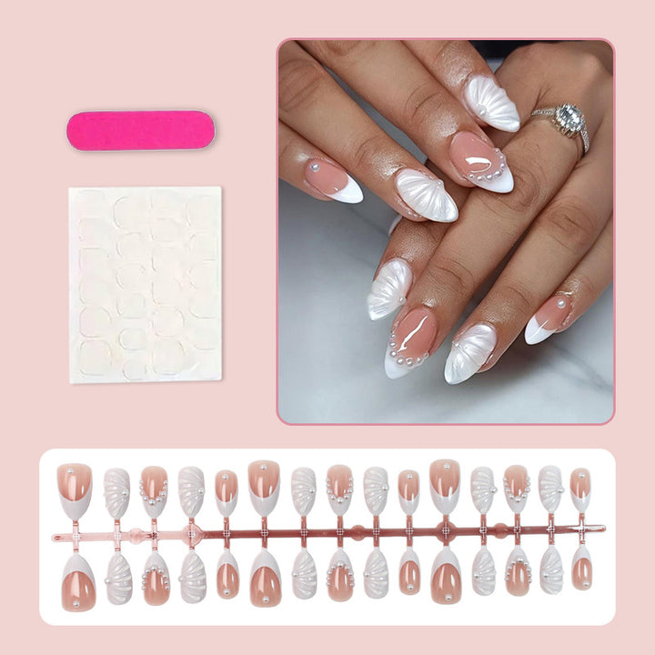 Artificial nail set with elegant peaks and 3D details Stornfield