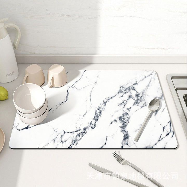 Stylish Marble-Effect Kitchen Mat Stornfield